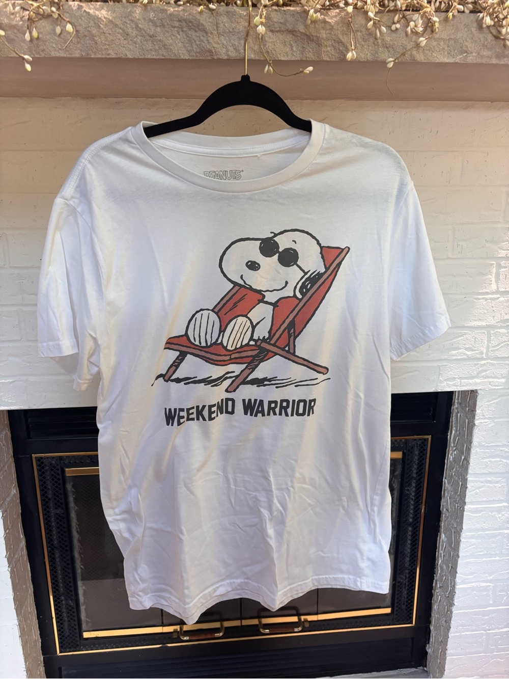 Peanuts White Women’s Tee with Snoopy 'Weekend Warrior' Graphic